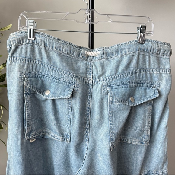 Free People South Bay Utility Cargo Pants Light Blue Large - Picture 6 of 8